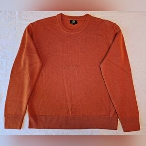 100% Pure Wool, Size L, Classic Crewneck Sweater in Burnt Orange, Snover, NWT